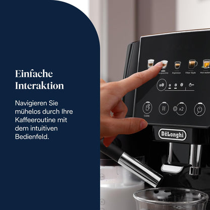 Magnifica Start ECAM220.91.B-Perfetto Kaffeevollautomat,4 One-Touch-Getränke,Cappuccino,Espresso Kaffeemaschine,Soft-Touch-Bedienfeld,Schwarz